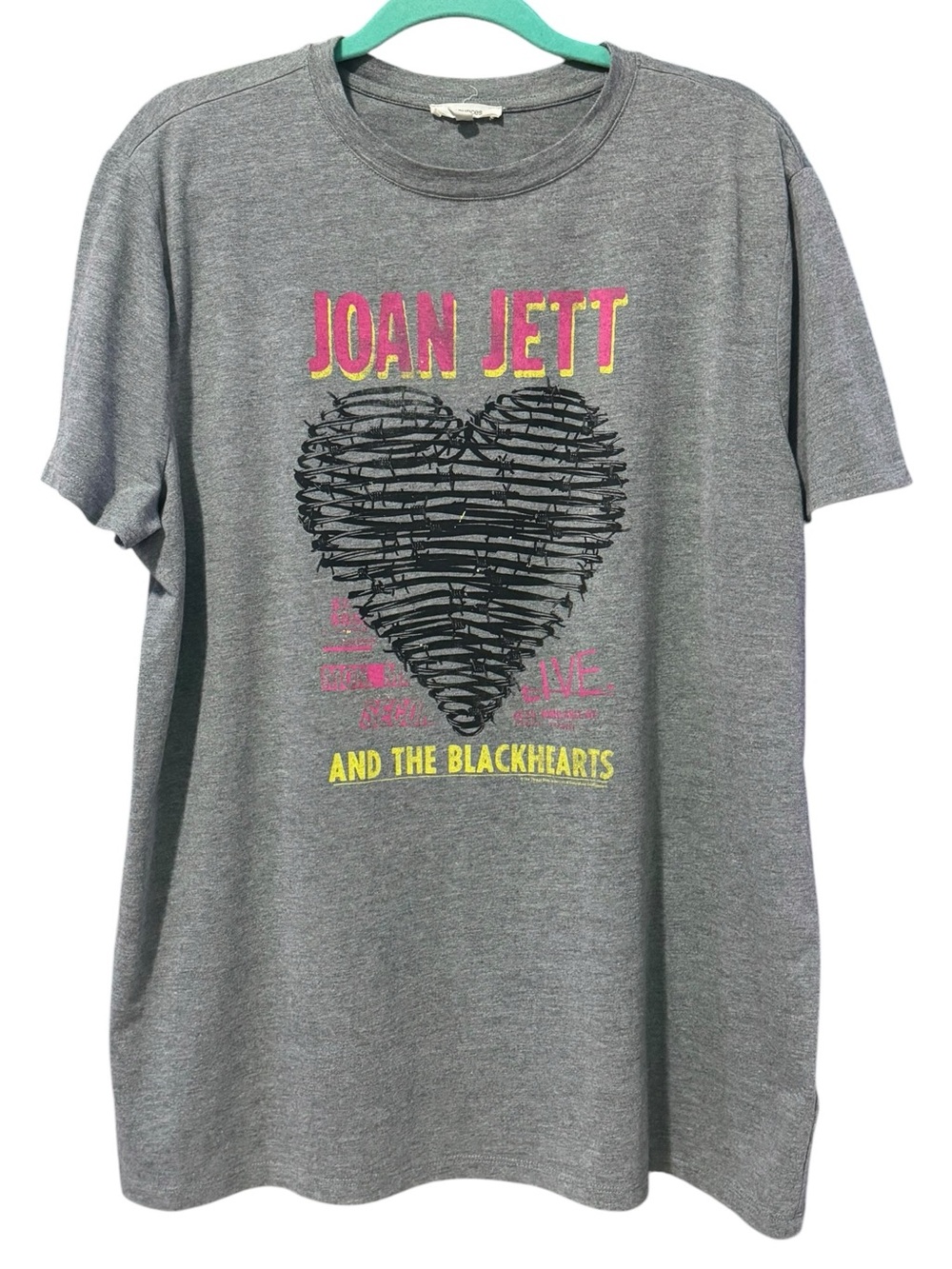Joan Jett & The Blackhearts Graphic Tee 0X 23.5” p2p Heather Gray EUC - Picture 2 of 10